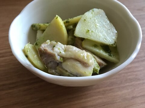 鳥もも肉とタケノコのバジル炒め